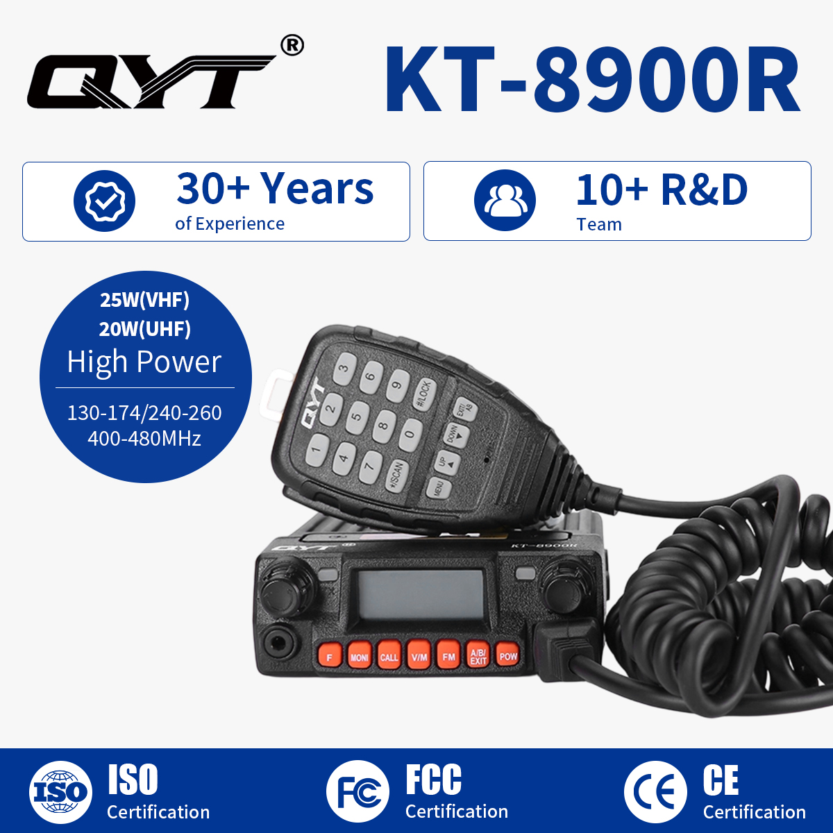 KT-8900R mobile radio KT-8900R Tri Band VHF UHF Mini Mobile Ham Radio