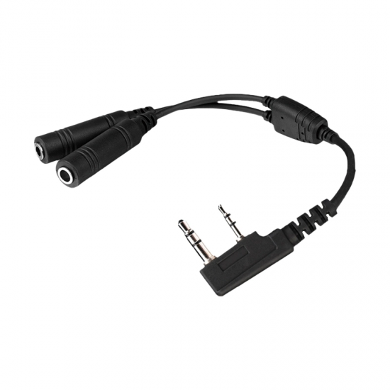 GA Dual Plug Aviation Pilot Headset K-Type Audio Adapter Cable for Walkie Talkie