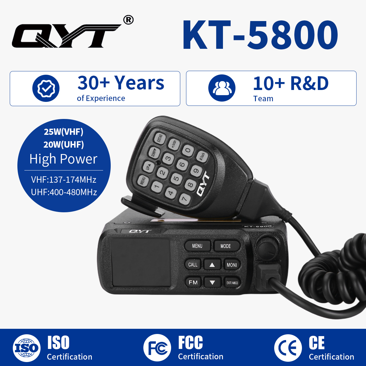 KT-5800 12/24V Dual Band Quad Standby Mobile Radio